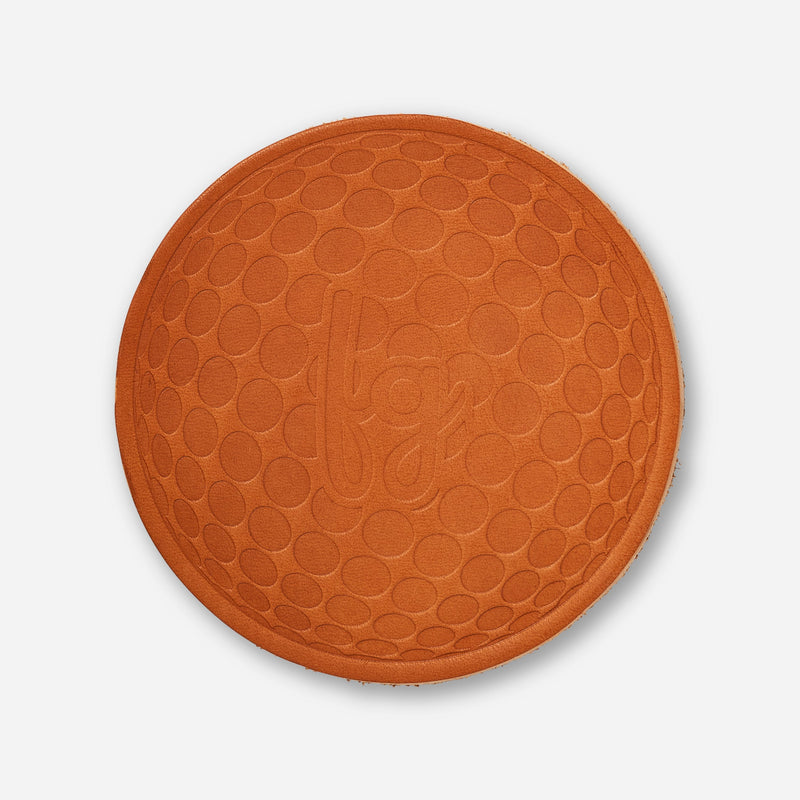 Golf Ball Leather Coaster Set